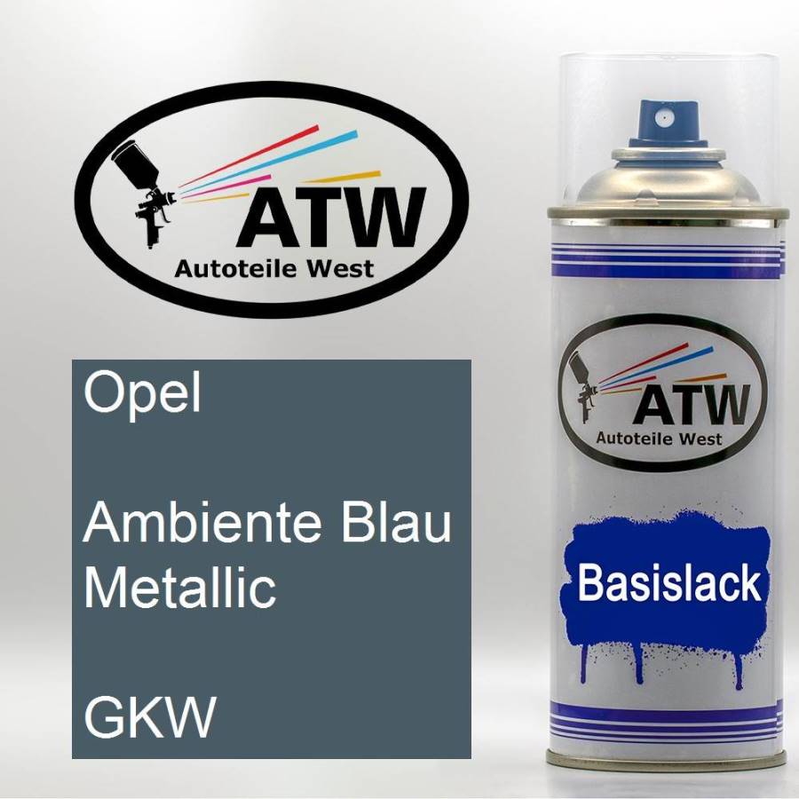 Opel, Ambiente Blau Metallic, GKW: 400ml Sprühdose, von ATW Autoteile West.